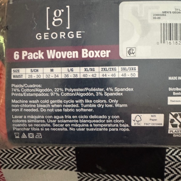 New George Men's Woven Boxer 6-Pack - Assorted Colors 3XL - Picture 4 of 4